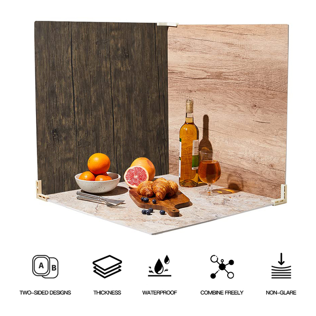 Wholesale 40*40cm PVC Foam Photo Background Plate Solid Color Waterproof Wood Backdrop Studio Photography Food Studio Shooting