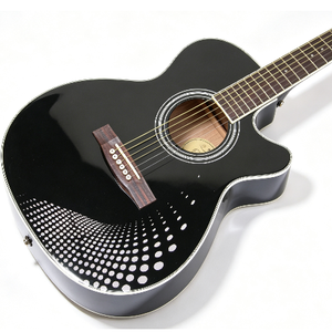 Guitarra de Música Country de 40 Pulgadas, Modelo Blanco y Negro para Principiantes de Ambos Sexos, Serie de Guitarras Artísticas para Principiantes - Product Image 1