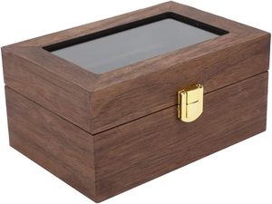 Bán Buôn 3-Mảnh Đồng Hồ Bao Bì Lưu Trữ Trường Hợp Nhà Máy Trực Tiếp Óc Chó Bằng Gỗ Tổ Chức Hộp Với Nhung Thủy Tinh MDF Vật Liệu - Product Image 2