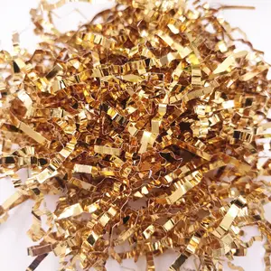 Металлическая Золотая гофрированная бумага, роскошные упаковочные бумаги для подарков, декоративные металлизированные бумажные ломтики