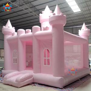 Enjoy High Quality Pastel Pink PVC Portable <b>Inflatable</b> Bouncy Castle Jumping Commercial Outdoor Bounce <b>House</b> WINWAYTOYS 4x4m - Product Image 6