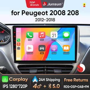 Junsun EU Stock Carplay Android Auto Autoradio pour <span class=keywords><strong>Peugeot</strong></span> 2008 <span class=keywords><strong>208</strong></span> 2012 2013-<span class=keywords><strong>2018</strong></span> Lecteur DVD de voiture Unité principale de voiture Expédition rapide - Product Image 1