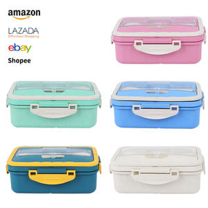 กล่องอาหารกลางวันพลาสติกหุ้มฉนวนกันความร้อนมีฝาปิดพีพีดีไซน์ปิดผนึกสามช่องสำหรับนักเรียนออฟฟิศพกพาไมโครเวฟ - Product Image 3
