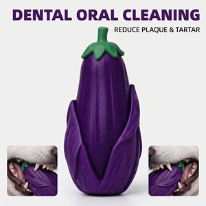 Custom Dog Chew <b>Toys</b> <b>for</b> Aggressive Chewers, Idestructible Tough Durable Squeaky <b>Interactive</b> Dog <b>Toys</b>, Eggplant Squeaks Dog <b>Toy</b> - Product Image 4