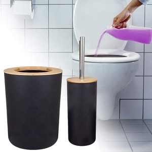 <span class=keywords><strong>Poubelle</strong></span> de chambre à coucher en bambou avec anneau de pression, panier en papier naturel, Fiber de bambou, amidon de maïs, bambou - Product Image 5