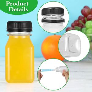 Botella de Plástico para Jugo al por Mayor de 2oz y 4oz con Tapa Botellas de Jugo Cuadradas Personalizadas de 60 ml y 120 ml con Tapas a Prueba de Manipulación - Product Image 3