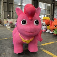 Animiertes Rosa Pony Elektrisches Reitspielzeug mit Fernbedienung, Musik & Lichtern für Kinder - Für Innen- und Außenbereich, Einkaufszentren & Schulen