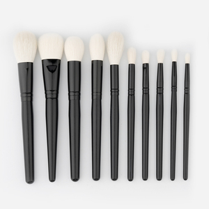 Ensemble de 10 <span class=keywords><strong>pinceaux</strong></span> de <span class=keywords><strong>maquillage</strong></span> professionnels de luxe en poils de chèvre naturels, avec logo personnalisé, en bois noir, de haute qualité, pour marque privée - Product Image 6