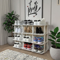 Meuble à chaussures pliable multi-niveaux en plastique, design moderne, organisateur pour espaces étroits, grande capacité, armoire de rangement pour entrée domestique