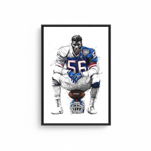Printed Canvas: Lawrence Taylor Football Art - Motivational Sports <b>Poster</b>,BLACK <b>FRAMED</b> CANVAS - Product Image 2