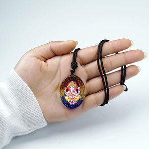 Liontin Klasik Ganesha Buddha, Kalung Buddha, Foto Kustom, Jimat Kaca <span class=keywords><strong>Liuli</strong></span>, Grosir - Product Image 1