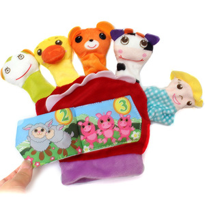 Burattini caldi della peluche del dito della mano giocattoli svegli di educazione precoce dell'animale storia appena nata che dice il burattino del dito del bambino - Product Image 5