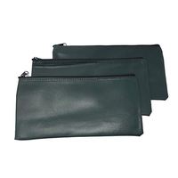 Sacs de dépôt bancaire en cuir PU avec fermeture éclair, pochettes portefeuille pour espèces avec étiquette pour pièces de monnaie et billets