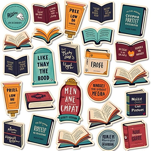 100 шт. книжные наклейки для Kindle - Bookish стикер для ноутбуков, читателей э-книг