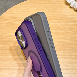 Gscase Thiết Kế Mới Cứng PC Khói Matte Skin Magnetic Đứng Armor Khung Trường Hợp Đối Với iPhone <span class=keywords><strong>15</strong></span> Pro Kim Loại Từ Tính Sạc Vỏ - Product Image 5