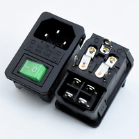 Nouvelle prise d'alimentation AC-01 C14 de conception avec double fusible et interrupteur à bascule