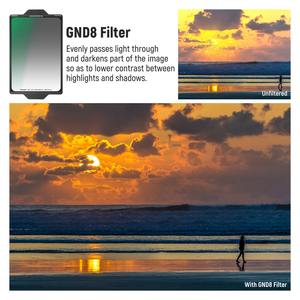 <span class=keywords><strong>NEEWER</strong></span> <span class=keywords><strong>Pro</strong></span> 100mm Porte-filtre magnétique en métal avec système de filtre carré souple GND8/ND1000 ND et 4 anneaux d'adaptation Matériau en verre - Product Image 6