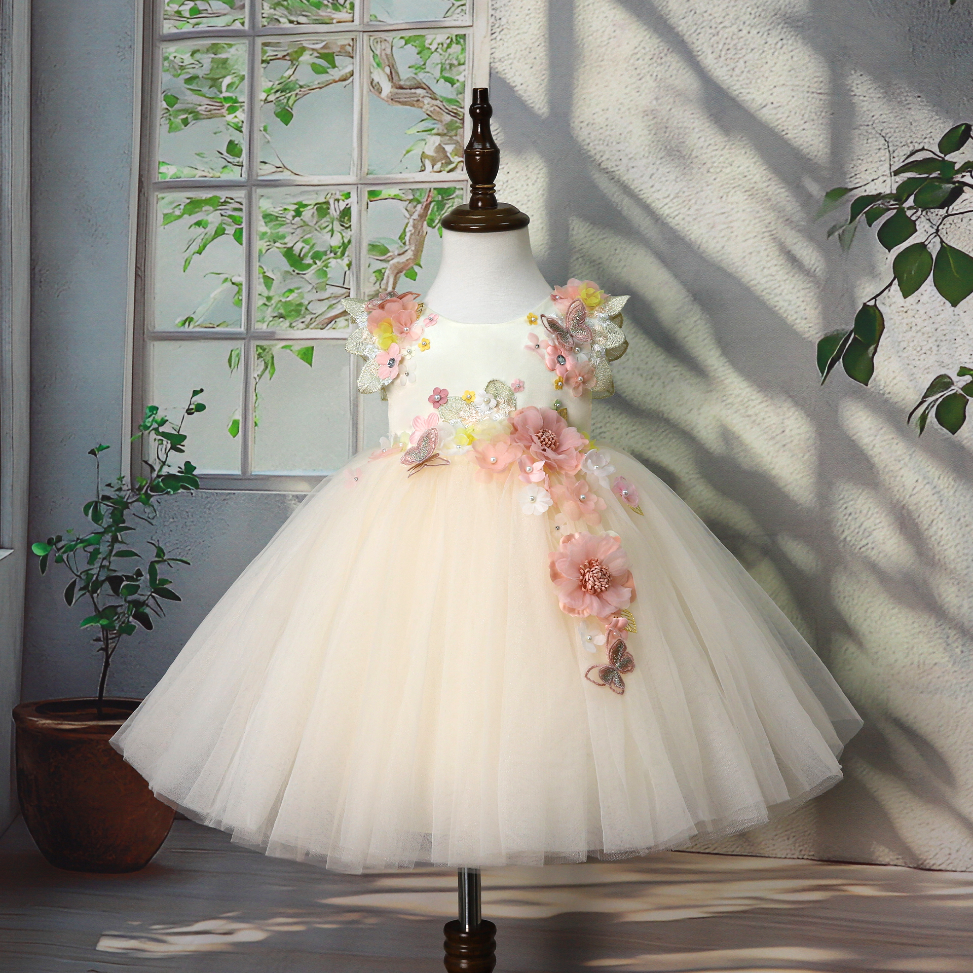 green emerald velvet dress White Flower Fairy Baby Girl Tulle Dress Romper