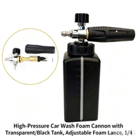 Nettoyeur haute pression pour voiture, canon à mousse noir, lance à mousse réglable, kit lance à mousse neige, connecteur rapide 1/4'', pulvérisateur à mousse