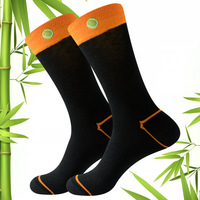 Chaussettes en bambou 100% sans couture, Style Business classique, manchette de couleur différente, Logo brodé personnalisé