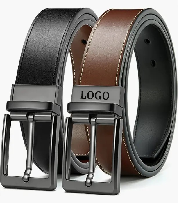 Customization luxury men's Fashion Casual business suit belt Adjustable pin Buckle Genuine Leather belt