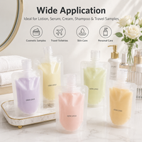 Sachets en plastique réutilisables personnalisés avec logo, pochettes à bec verseur pour liquides avec buse d'aspiration, pochettes verticales pour lotion cosmétique