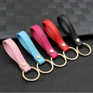 Zhongshan Oneway Oem Wholesale China Cheap Custom Red Blue Black Men Women Car Metal PU Leather Eco-friendly Durable Keychain - Product Image 1
