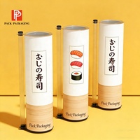 Tube cylindrique en papier kraft biodégradable de qualité alimentaire sur mesure pour sushis, emballage écologique OEM