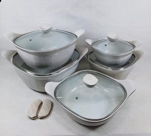 Ensemble de 12 casseroles carrées en aluminium, moulage sous pression, antiadhésives, revêtement céramique, batterie de cuisine - Product Image 2