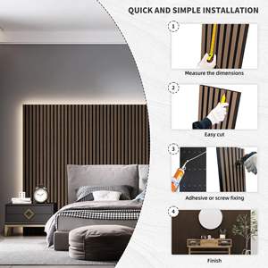 パーソナライズされたカラフルな木製スラット音響パネル装飾音響パネル内部天井壁用防音 - Product Image 4