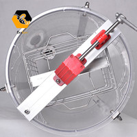 Extracteur de miel centrifuge transparent à commande manuelle, léger, écologique, en verre organique acrylique plexiglas à 2 cadres
