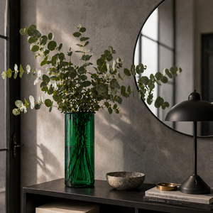 <span class=keywords><strong>Vase</strong></span> <span class=keywords><strong>cylindrique</strong></span> moderne <span class=keywords><strong>en</strong></span> <span class=keywords><strong>verre</strong></span> <span class=keywords><strong>transparent</strong></span> et vert émeraude de 25 cm de haut pour centre de table de mariage et décoration intérieure de luxe (vente <span class=keywords><strong>en</strong></span> gros) - Product Image 2