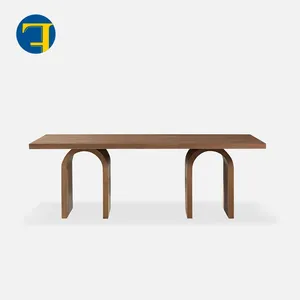 FINNNAVIANART Set meja makan, furnitur Nordik desain baru rumah tangga bingkai kayu Solid dan kursi