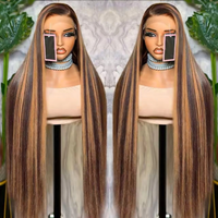 Perruque Lace Front HD pré-épilée, couleur Piano Mix, cheveux humains vierges bruts, perruque frontale sans colle, perruques en cheveux humains Full Lace 13x6