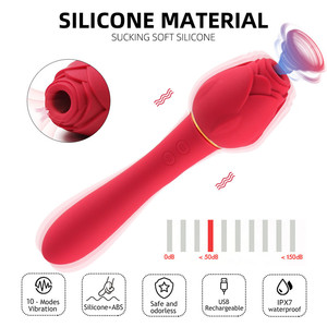 Clitoral Stimulation Sucking G Spot <strong>Vaginal</strong> Flower <strong>Stick</strong> Sex Toys 2 in 1 Dual Head Rose Vibrator Wand <strong>Massager</strong> - Product Image 3