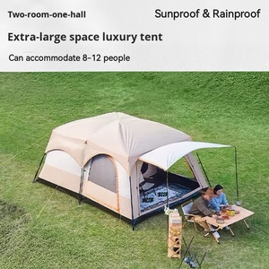Carpa Familiar para Acampar al Aire Libre, para 8-10 Personas, Gran Espacio, Doble Capa, 2 Habitaciones, Carpa de Lujo para Acampar, Hacer Senderismo, Glamping y Playa - Product Image 3
