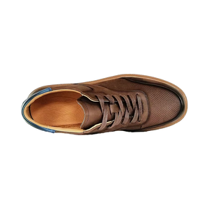 Chaussures plates décontractées pour hommes, chaussures respirantes en cuir véritable, à lacets, semelle extérieure en caoutchouc antidérapante, légères et confortables - Product Image 3