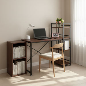 Escritorio de Madera para Computadora Suministrado de Fábrica con Estantería para Lectura y Escritura para Oficina en Casa - Product Image 3