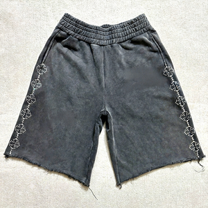 Shorts pour homme Observvex, noirs, style streetwear, avec cordon de serrage, poches, respirants, tricotés, taille mi-haute, 100% coton, écologiques - Product Image 1