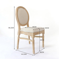 Chaise Louis ovale empilable en bois pour banquets et événements, avec coussin blanc – Vente en gros
