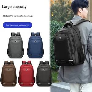 Men's Large Capacity High-End 14inch Laptop Bag Waterproof Business Travel & School <b>Backpack</b> - Product Image 2