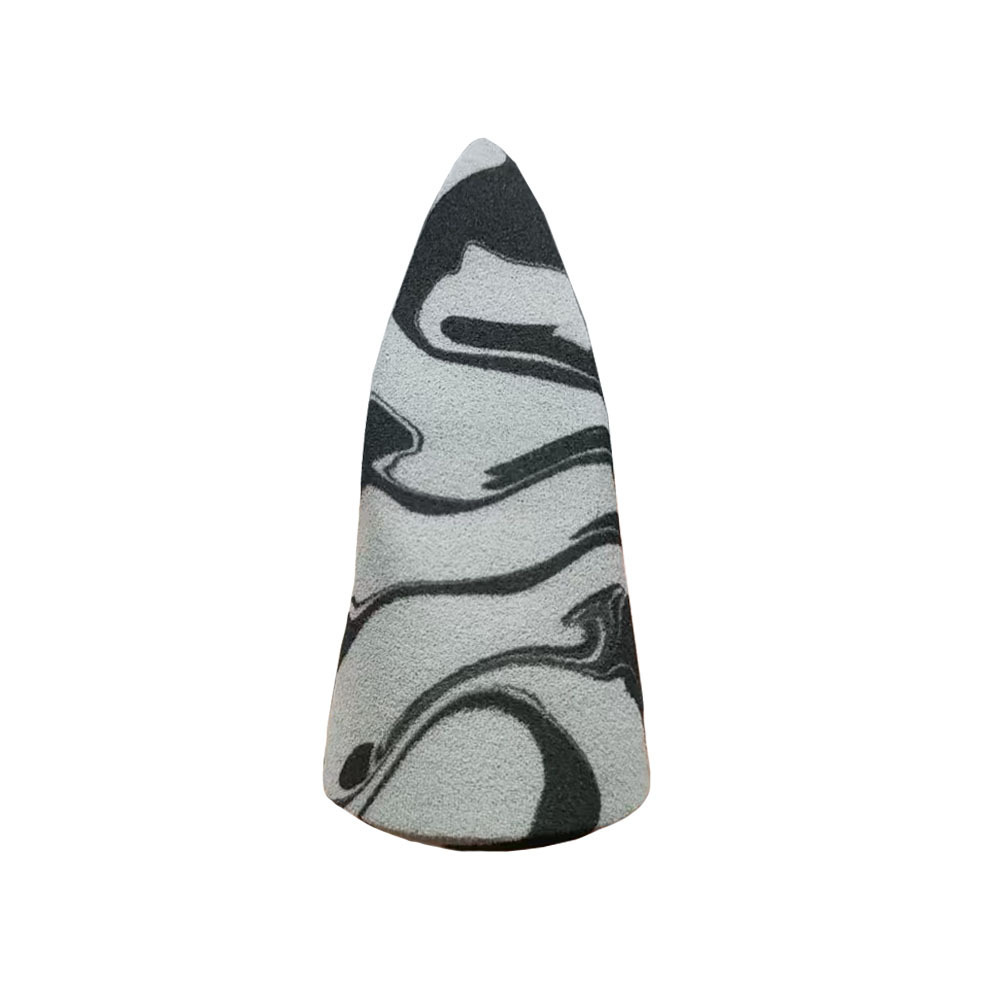 Oeuf de beauté bicolore noir-gris coupe conique