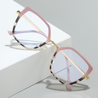 Lunettes de vue anti-lumière bleue à monture intégrale en métal, style œil de chat, tendance, vente chaude 2025 MS 91722, pour les étudiantes