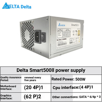 Alimentation industrielle Delta Smart500Ii 500W certifiée Or à sortie directe (PFC actif/Tension pleine 100-240V/8cm)