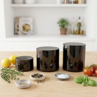 Pot en PET noir brillant à large ouverture, de 200 ml à 1000 ml, conteneur vide pour masque capillaire, gommage du cuir chevelu, crème colorante pour cheveux, emballage