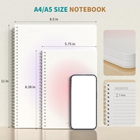Carnet promotionnel de haute qualité, vente en gros, format A4 A5, impression UV, marque SC, reliure spirale, couverture PP imperméable, 70 feuilles, fournisseur