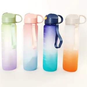 زجاجة مياه بلاستيك مطفأة بألوان قوس القزح, زجاجة مياه بلاستيك مطفأة بألوان قوس القزح بألوان غير لامعة من المُصنع
