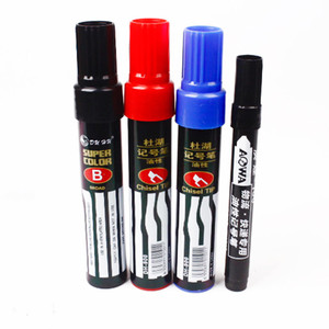 Stylo marqueur permanent noir à pointe plate personnalisable en plastique étanche avec encre de couleur pour écrire sur papier - Product Image 1