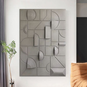 Ultima moda 3D <span class=keywords><strong>pittura</strong></span> di arte della parete fatta a mano intaglio del <span class=keywords><strong>legno</strong></span> opera d'arte hotel soggiorno arredamento bianco geometrico rilievo decorazione <span class=keywords><strong>pittura</strong></span> - Product Image 6