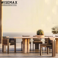 WISEMAX FURNITURE Mobilier de jardin de style nordique, chaise de salle à manger en aluminium durable avec corde tressée, fauteuil d'extérieur pour cour